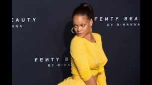 'Rihanna stuns in yellow dress as she celebrates Fenty Beauty launch at New York Fashion Week'