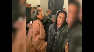 'Asap Rocky and Rihanna at off white fashion show in Paris'