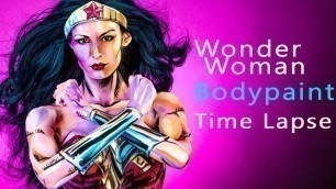 'Wonder Woman Body Paint Tutorial Time Lapse'