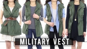 'How to Wear a Military Vest | How to Style Fashion | 1 Vest 4 Ways | Miss Louie'