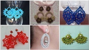 'super stylish and latest fashion crochet handmade designer earrings designs for ladies'