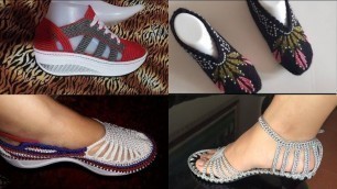 'Very very latest fashion trend of crochet shoes for women //hand made wool crochet shoes'