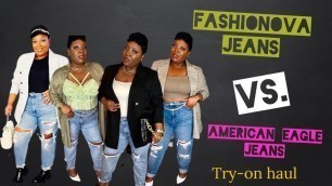 'Fashion Nova Jeans vs American Eagle Jeans #fashionnovacurve #fashionnova #americaneagle #plussize'