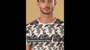 'Military Camouflage Men Round Neck Multicolor T-Shirt'
