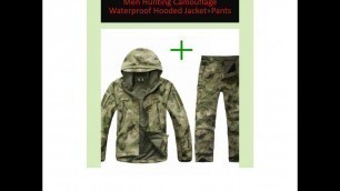 'Men Hunting Camouflage Waterproof Hooded Jacket+Pants | HuntZing'