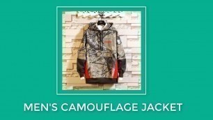 'Waliicorners Autumn Men’s Camouflage Jacket Large Pockets Hooded black red'