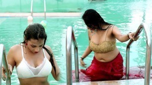 'Bong Beauty In Saree # Model Photoshoot In Swimming Pool Outdoor # Photoshoot Poses For Girls'
